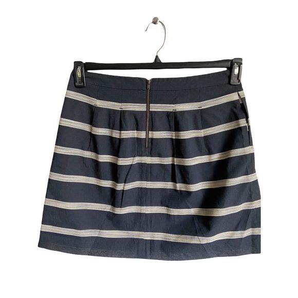 Ann Taylor Loft Black/Cream Stripe A Line Skirt Size 6 - Picture 2 of 7